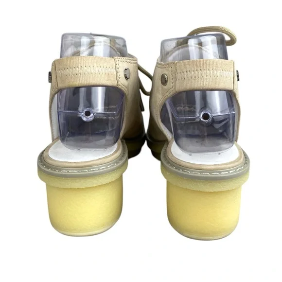 Phillip Lim Open-Toe Platform Chunky Sandal Lace-Up Ivory Beige Leather Boho - Picture 5 of 10